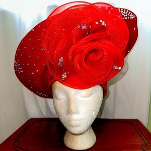 Deborah Fashions Elegant Women’s Church Hat - Red